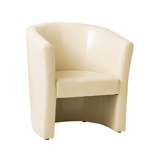 1 Seater Faux Leather Tub Chair with Footstool